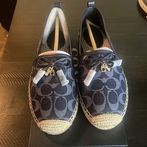 Authentic Coach Denim Signature Slip-on Espadrille